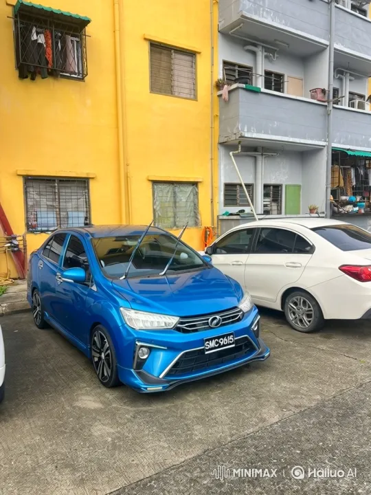 Blue Sedan Lowering with Air Suspension – AI Generated Video | Hailuo AI
