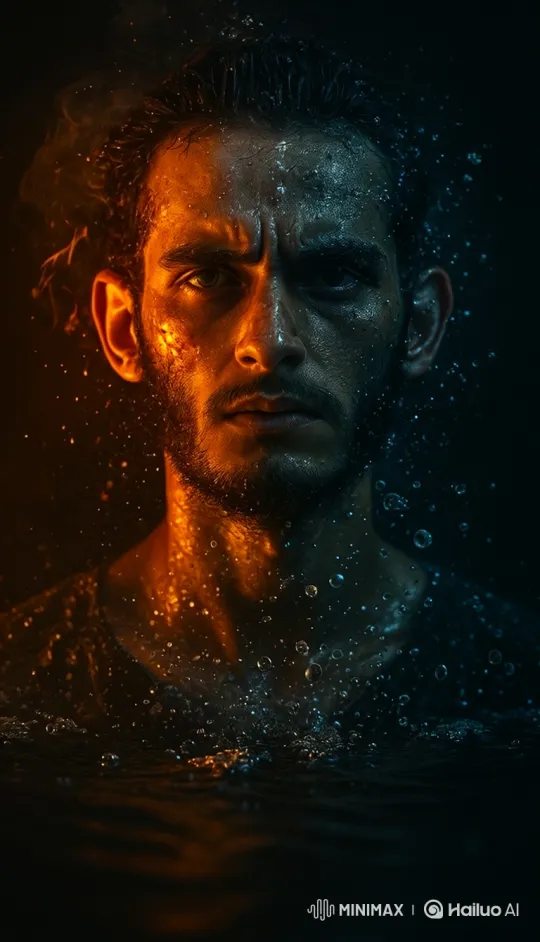 Man in Slow Motion: Staring into the Light – AI Generated Video | Hailuo AI