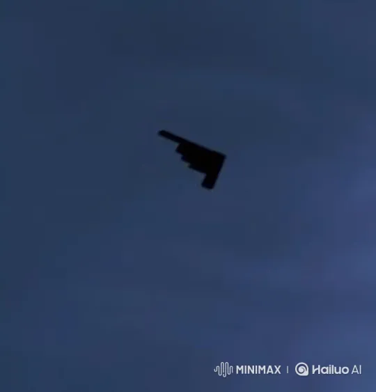 B-2 Stealth Bomber Silhouette Flight in Twilight Sky – AI Generated Video | Hailuo AI