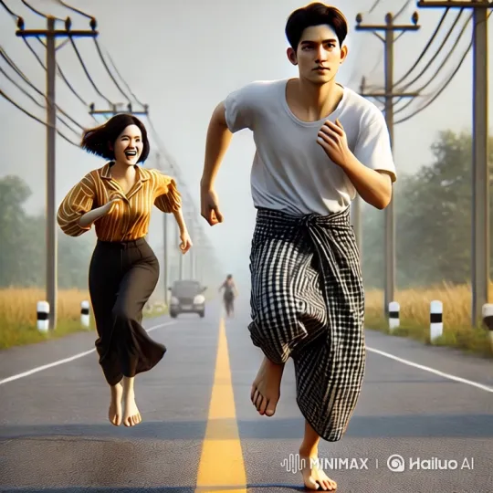 Young Runners Flee Through Darkening Alleyway – AI Generated Video | Hailuo AI