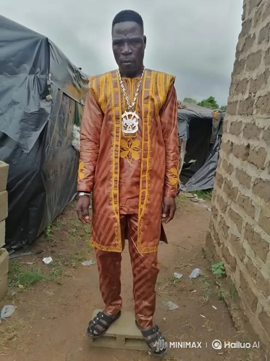 Black Man in Ornate Brown Ensemble with Close-Up Focus – AI Generated Video | Hailuo AI