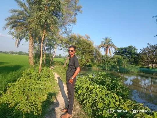Young Man Enjoying Peaceful Rural Landscape – AI Generated Video | Hailuo AI
