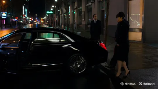 Luxury Car Entry on a Wet Night Street – AI Generated Video | Hailuo AI