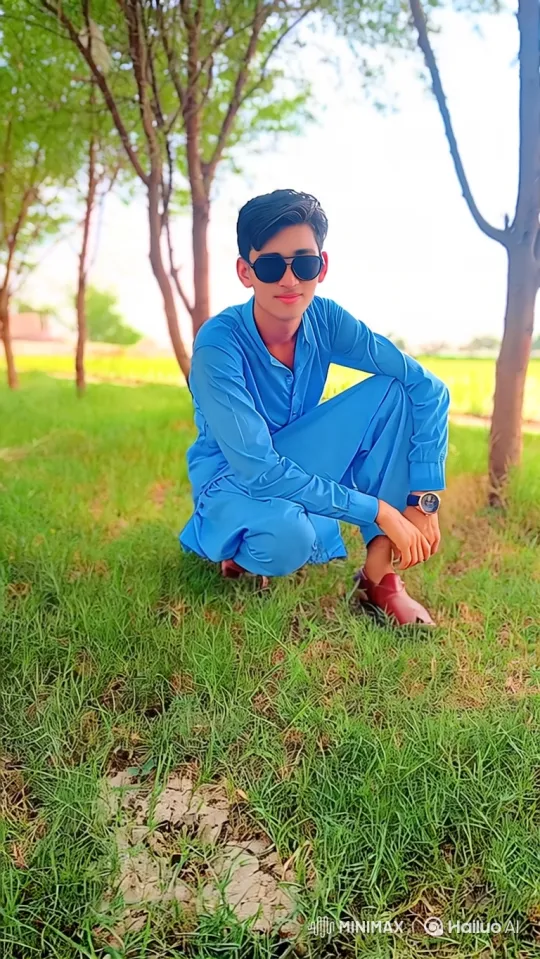 Young Man in Blue Suit Answers Call, Gets Into Luxury Sedan – AI Generated Video | Hailuo AI