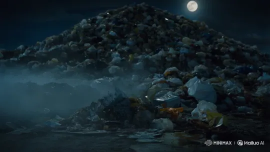 Pinocchio Puppet Emerges from Nightmarish Trash Pile – AI Generated Video | Hailuo AI