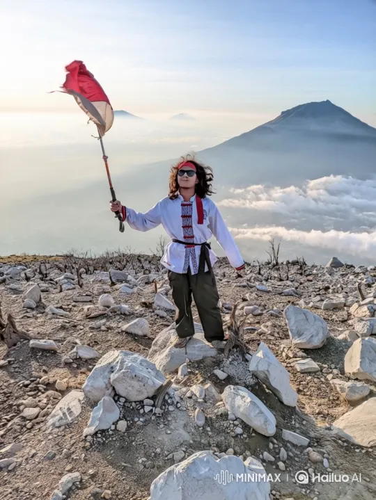 Triumphant Figure on Mountain to Earth from Space – AI Generated Video | Hailuo AI