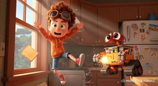 Boy Jumps Out of Window, Toast Floats in Animated Kitchen – AI Generated Video | Hailuo AI