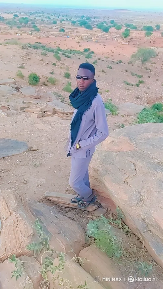 Man Contemplates Vast Landscape from Rocky Hill – AI Generated Video | Hailuo AI