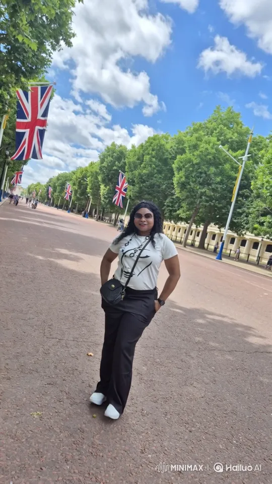 Woman Enters Black Taxi on Red Paved Avenue – AI Generated Video | Hailuo AI