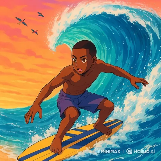 Teen Surfer Masters the Ocean with Supernatural Control – AI Generated Video | Hailuo AI