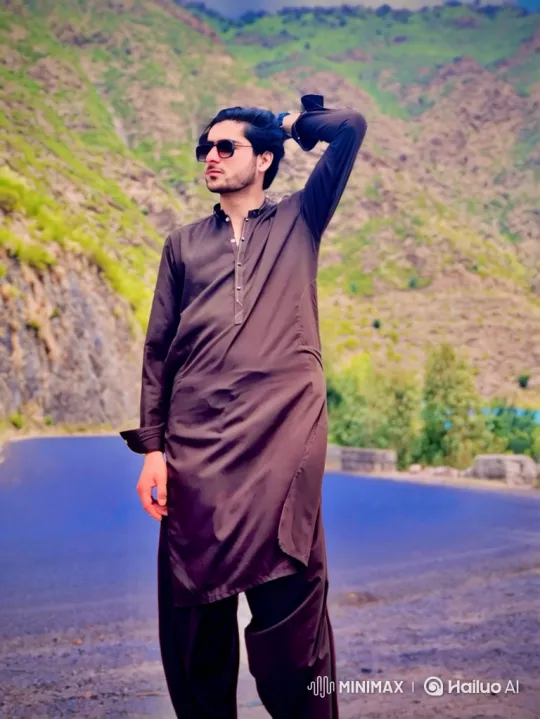 Young Man in Casual Stroll on Mountain Road – AI Generated Video | Hailuo AI