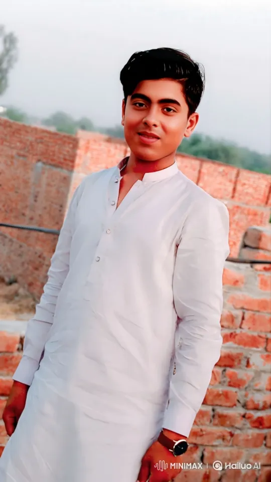 Young Man in White Tunic Stands Calmly Outdoors – AI Generated Video | Hailuo AI