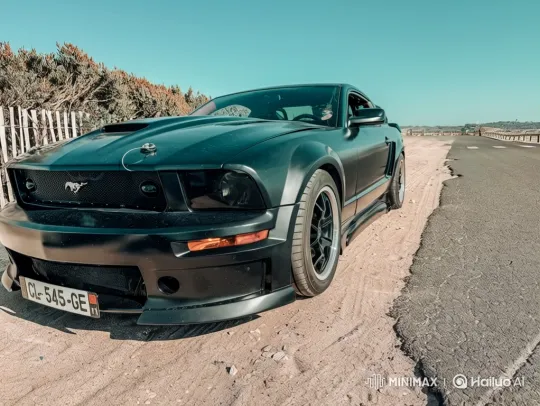 Ford Mustang GT Deserted Road Drift and Burnout – AI Generated Video | Hailuo AI