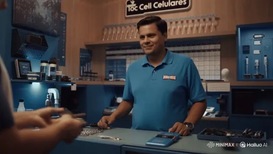 Toc Cell Celulares: Skilled Technician Assesses Broken Smartphone – AI Generated Video | Hailuo AI