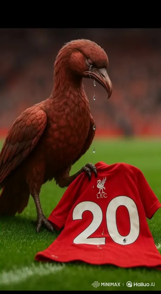 Red Bird Mourns Over Football Jersey in Empty Stadium – AI Generated Video | Hailuo AI