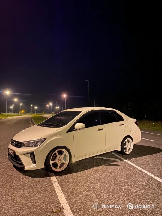 Sleek White Sedan Showcases Air Suspension at Night – AI Generated Video | Hailuo AI