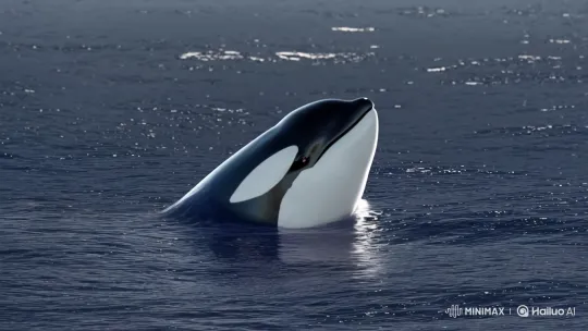Hyper-Realistic Orca Breaches in Sunlit Ocean – AI Generated Video | Hailuo AI