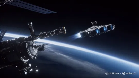 Realistic Spacecraft Docks with Massive Station – AI Generated Video | Hailuo AI