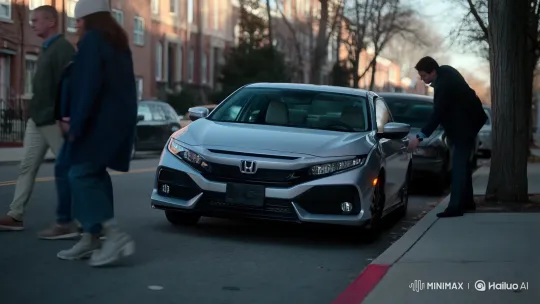Man Enters Car, Begins Slow Drive on City Street – AI Generated Video | Hailuo AI