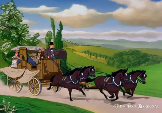 Rural to Urban Transition: A Horse-Drawn Carriage Journey – AI Generated Video | Hailuo AI