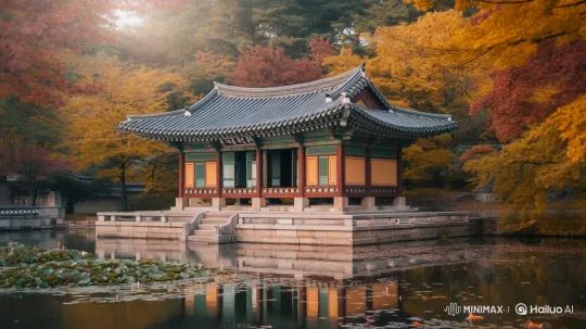 Autumn Serenity at a Traditional Asian Pavilion – AI Generated Video | Hailuo AI