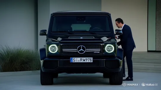 Man Drives Away in Mercedes G-Wagen AMG G63 – AI Generated Video | Hailuo AI
