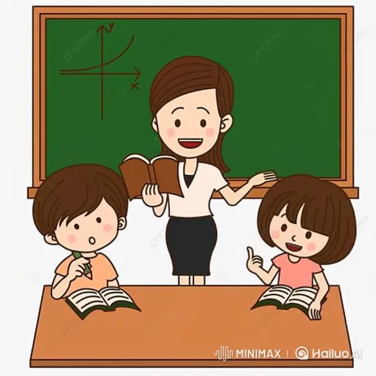 Classroom Scene: Teacher and Students Writing – AI Generated Video | Hailuo AI