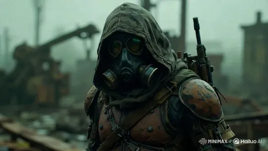 Post-Apocalyptic Figure in Desolate Landscape – AI Generated Video | Hailuo AI