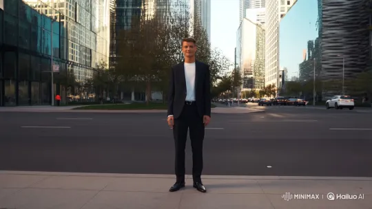 Stylish Young Man Enters Porsche on City Sidewalk – AI Generated Video | Hailuo AI