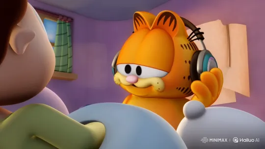 Garfield Comforts Valentina with Ecuadorian Accent – AI Generated Video | Hailuo AI