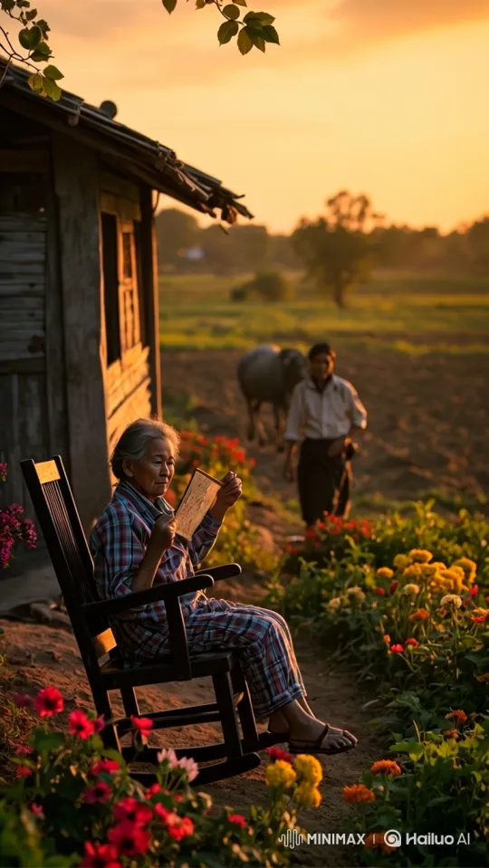 Rustic Countryside Serenity at Sunset – AI Generated Video | Hailuo AI
