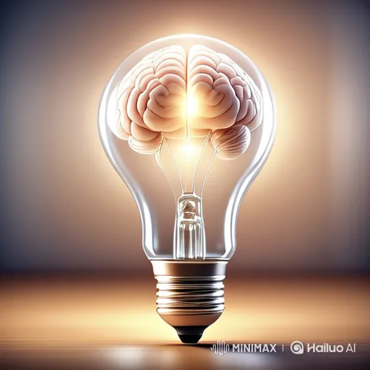 Dynamic Brain-Lit Bulb Symbolizes a Radiant Idea – AI Generated Video | Hailuo AI