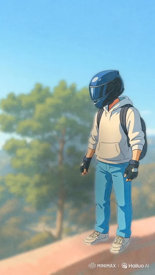 Anime Character Observes Scenery from Sunlit Ledge – AI Generated Video | Hailuo AI