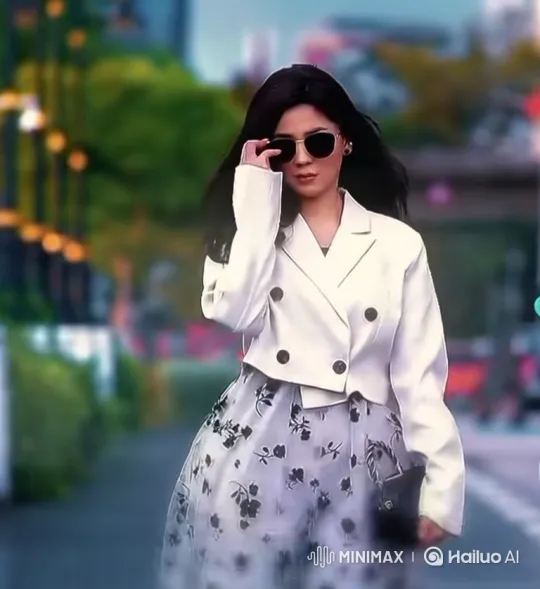 Stylish Woman Walks Through City in Chic Outfit – AI Generated Video | Hailuo AI
