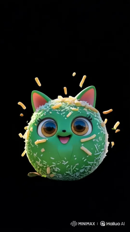Animated Klepon Character in a Joyful Podcast Setting – AI Generated Video | Hailuo AI
