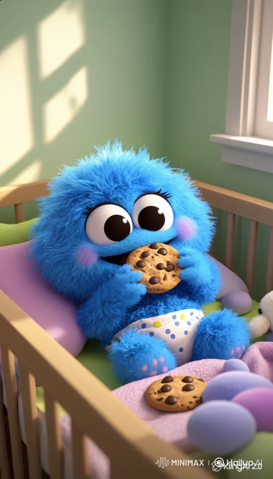 Baby Monster Shocked by Electrified Cookie – AI Generated Video | Hailuo AI