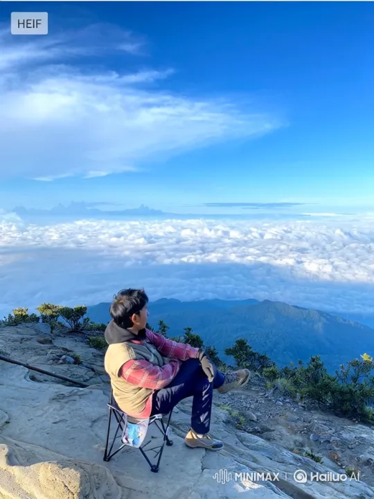 Man Contemplating Earth from Mountain Peak – AI Generated Video | Hailuo AI