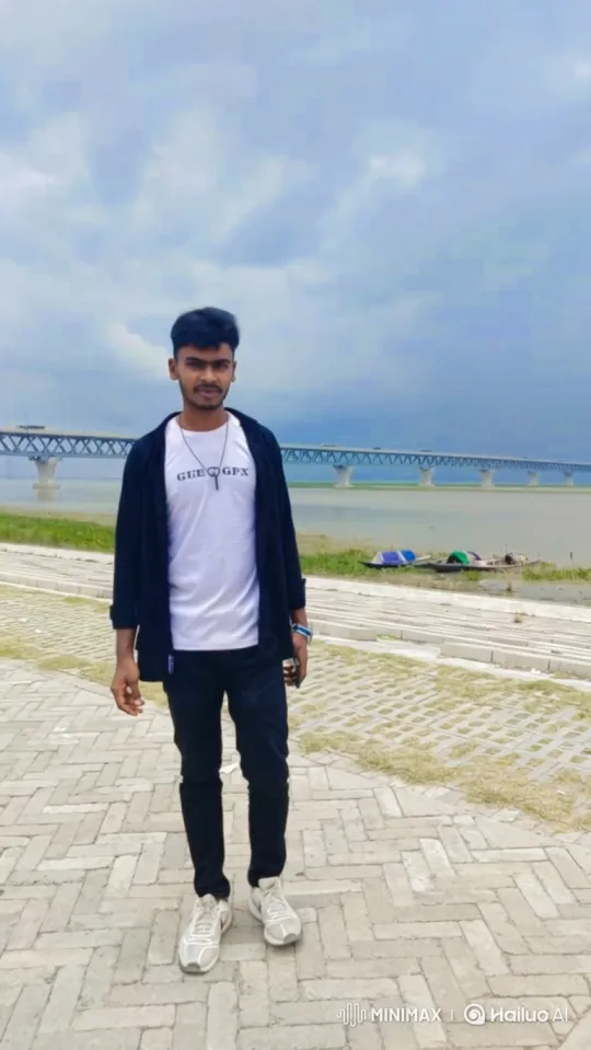 Young Man Reflects on a Riverfront Promenade – AI Generated Video | Hailuo AI