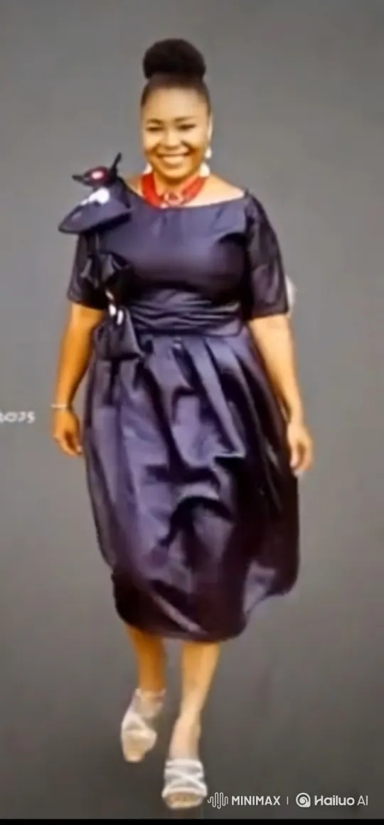 Confident and Joyful Woman in Elegant Dress – AI Generated Video | Hailuo AI