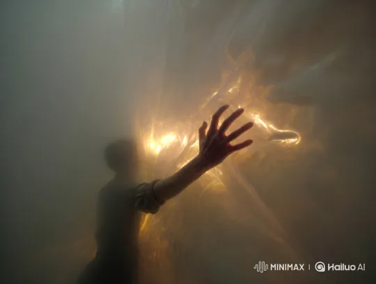 Dreamy Interaction with a Luminous, Breathing Light Wall – AI Generated Video | Hailuo AI