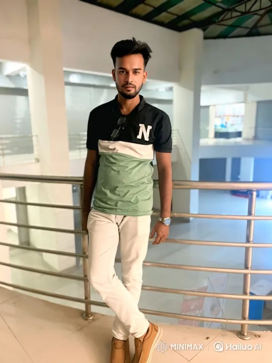 Young Man Shoots Pistol in Modern Building Setting – AI Generated Video | Hailuo AI