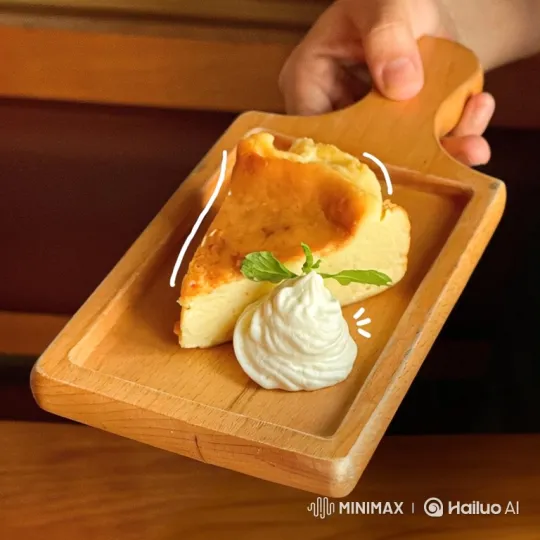 Tiny Goblin Dances, Tastes Basque Cheesecake's Cream – AI Generated Video | Hailuo AI