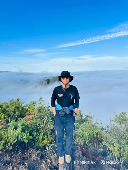 Man on Mountain to Earth from Space Panorama – AI Generated Video | Hailuo AI