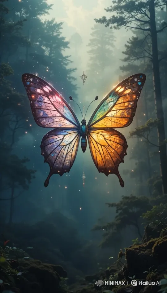Enchanted Forest: Majestic Butterfly's Ethereal Dance – AI Generated Video | Hailuo AI