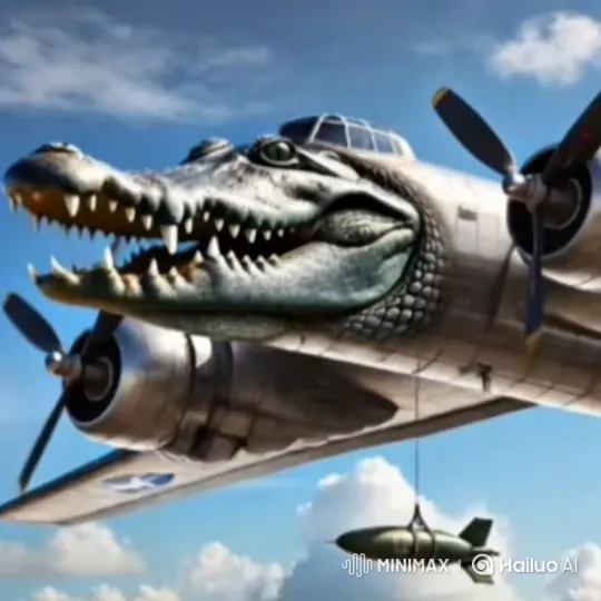 Surreal Crocodile-Plane and Bear-Fish Creature Tale – AI Generated Video | Hailuo AI