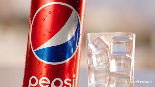 Classic Pepsi Pour Over Ice in HD Close-Up – AI Generated Video | Hailuo AI