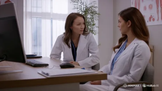 Female Patient Consultation in Modern Doctor's Office – AI Generated Video | Hailuo AI