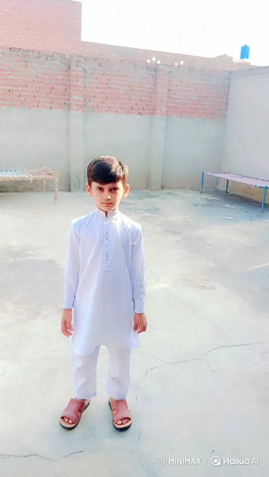 Young Boy Enters Car in Sunlit Courtyard – AI Generated Video | Hailuo AI