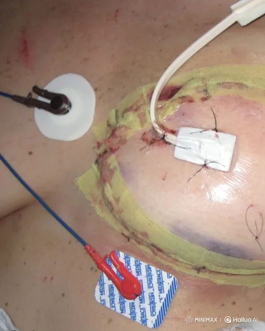 Close-up of Recovering Patient's Chest with Medical Equipment – AI Generated Video | Hailuo AI