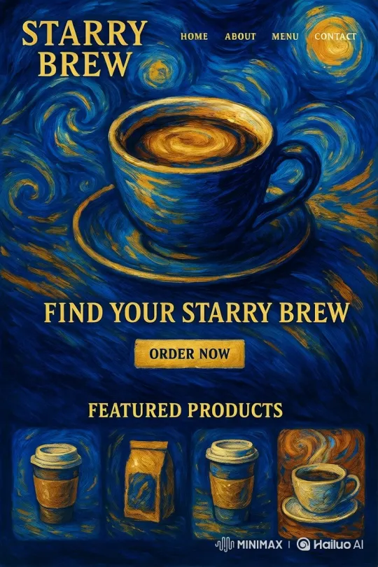 Starry Brew: Mesmerizing Animated Coffee Ad – AI Generated Video | Hailuo AI